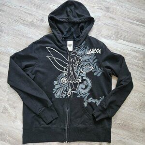 Disney Tinkerbell Fairy Full Zip Hoodie Sweatshirt Girls XG 15-17 = Ladies S/M